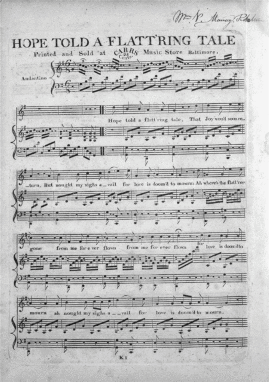 Hope Told A Flatt'ring Tale Voice scores gallery preview page 1