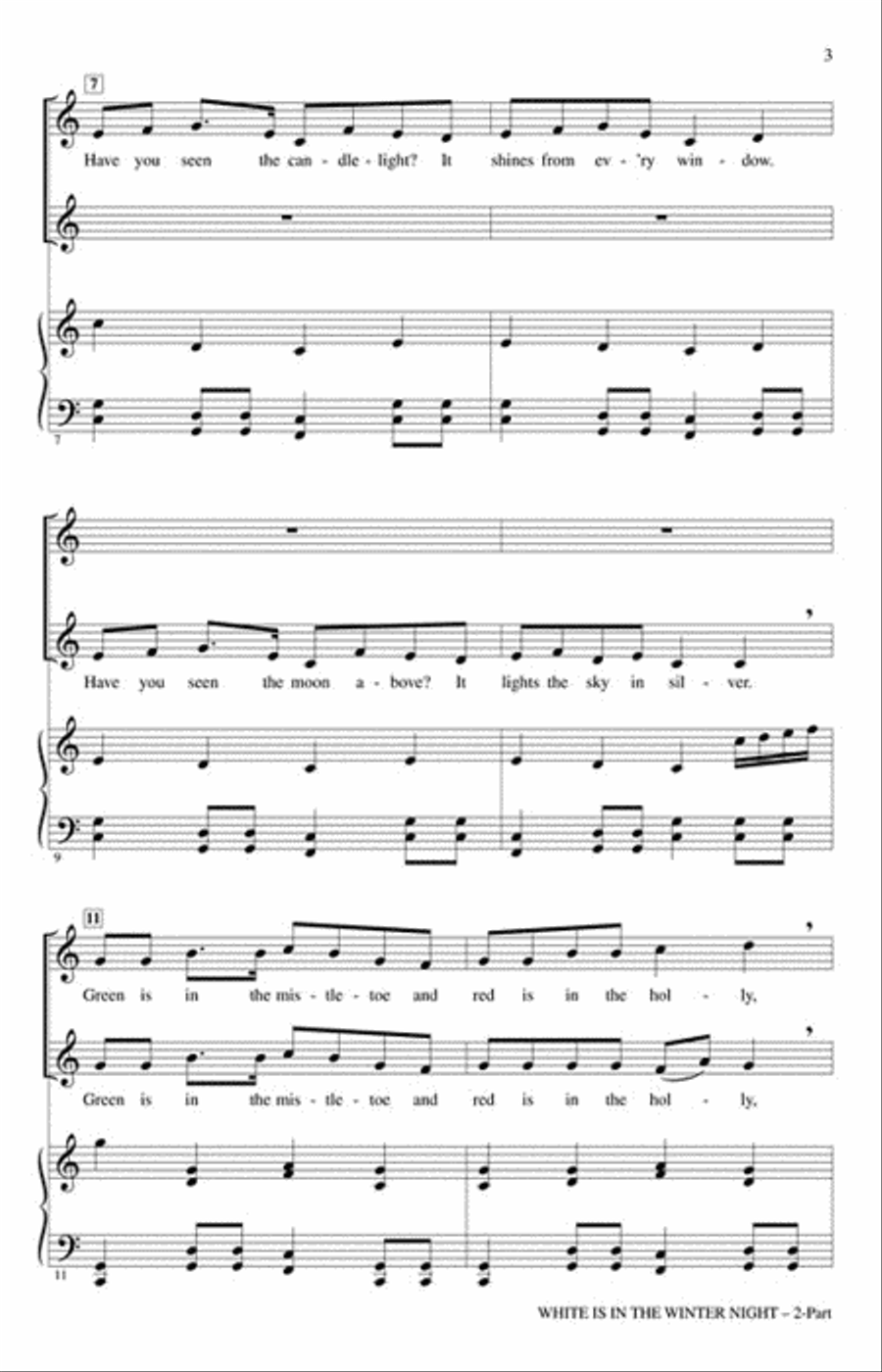 White Is in the Winter Night 2-Part scores gallery preview page 3