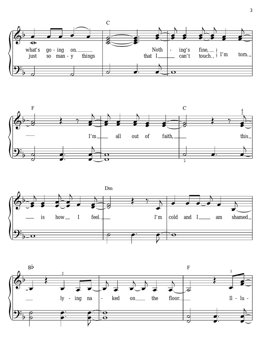 Torn Easy Piano scores gallery preview page 3