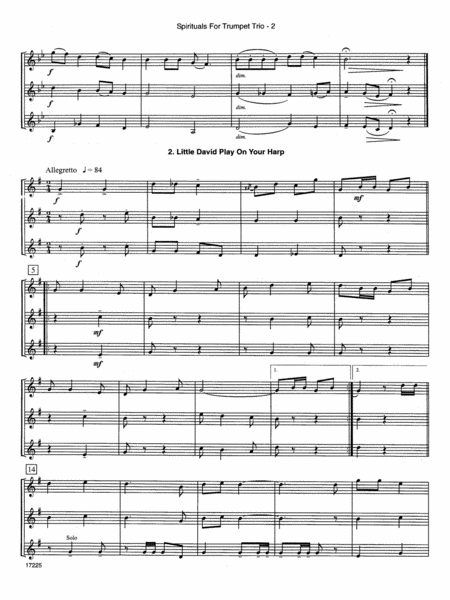 Spirituals For Trumpet Trio - Full Score