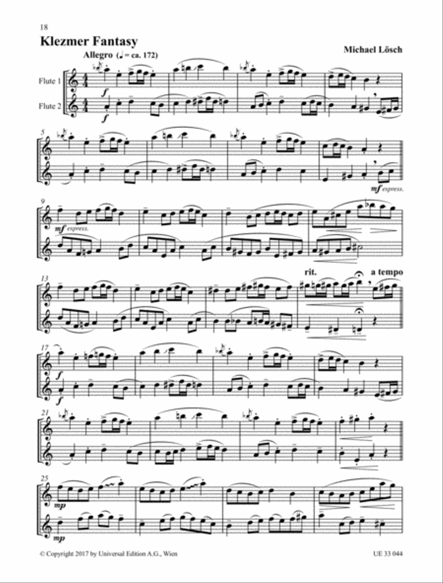 Klezmer Flute Duets Flute Duet scores gallery preview page 8