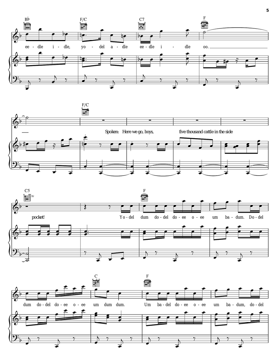 Yodel-Adle-Eedle-Idle-Oo Piano, Vocal, Guitar scores gallery preview page 5