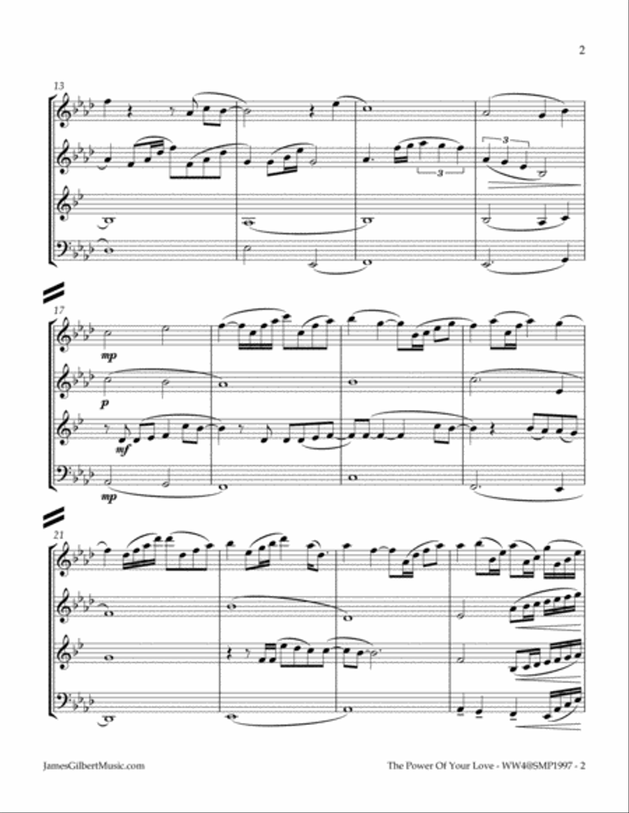 The Power Of Your Love Woodwind Quartet scores gallery preview page 3
