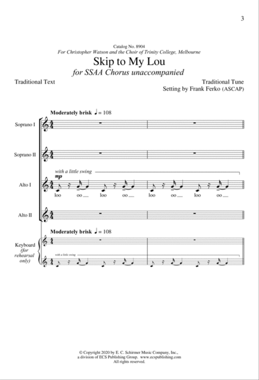 Skip to My Lou Skip to My Lou SSAA scores gallery preview page 2