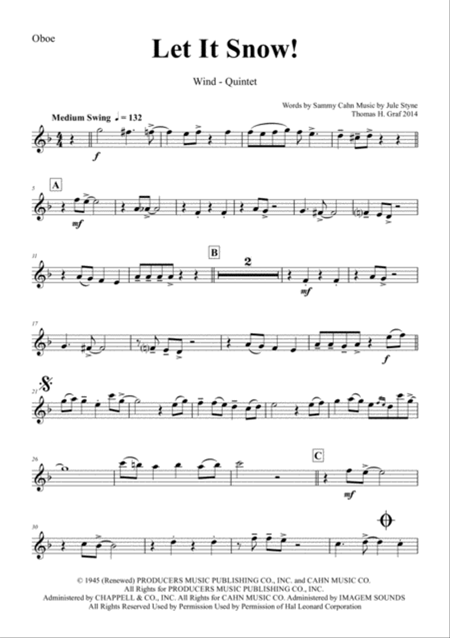 Let It Snow! Let It Snow! Let It Snow! Woodwind Quintet scores gallery preview page 6