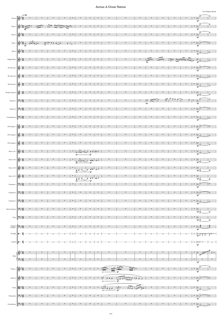 Across A Great Nation Across A Great Nation Full Orchestra scores gallery preview page 1