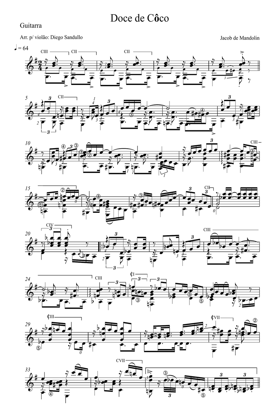 Doce de Coco Classical Guitar scores gallery preview page 2
