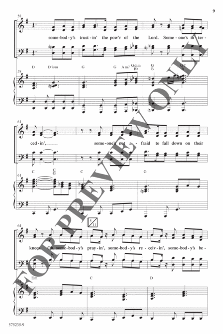 Somebody's Believing - Anthem Choir scores gallery preview page 9