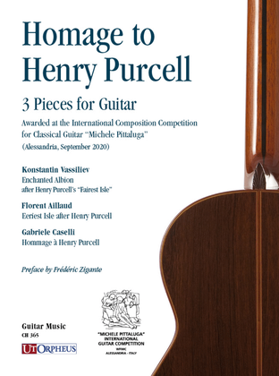 Book cover for Homage to Henry Purcell. 3 Pieces for Guitar. Preface by Frédéric Zigante