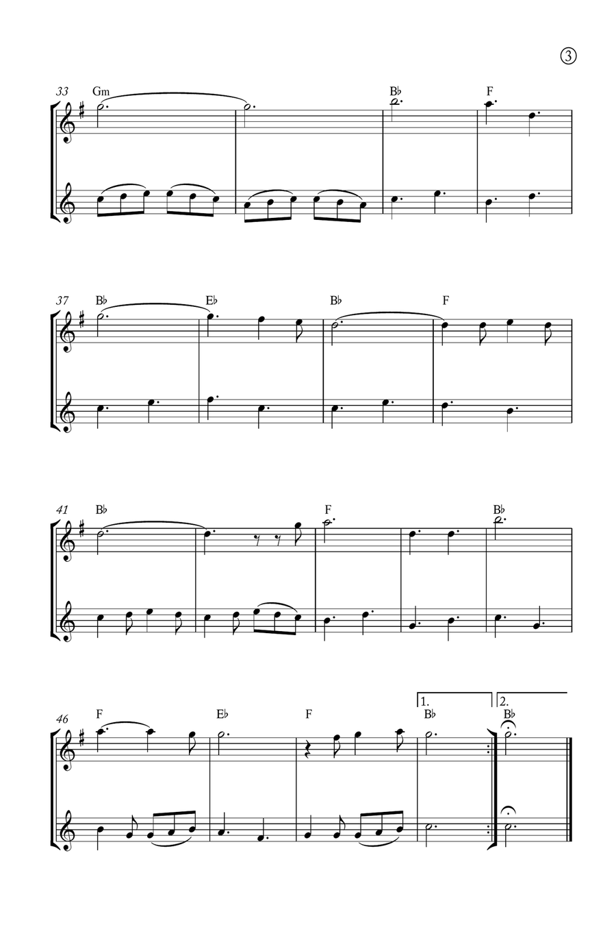 Oh Holy night Woodwind Duet scores gallery preview page 3