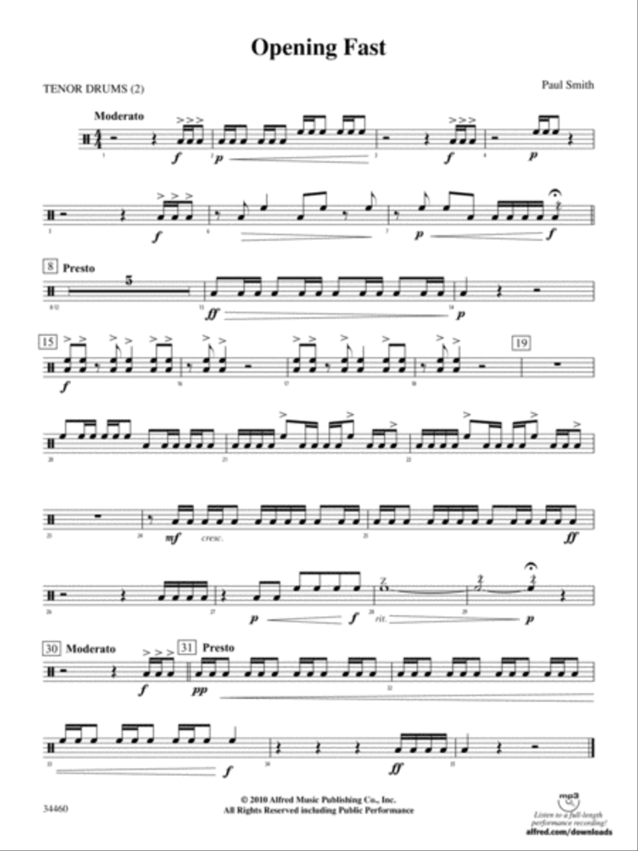 OPENING FAST/PERC ENS: 4th Percussion Percussion Ensemble scores gallery preview page 1