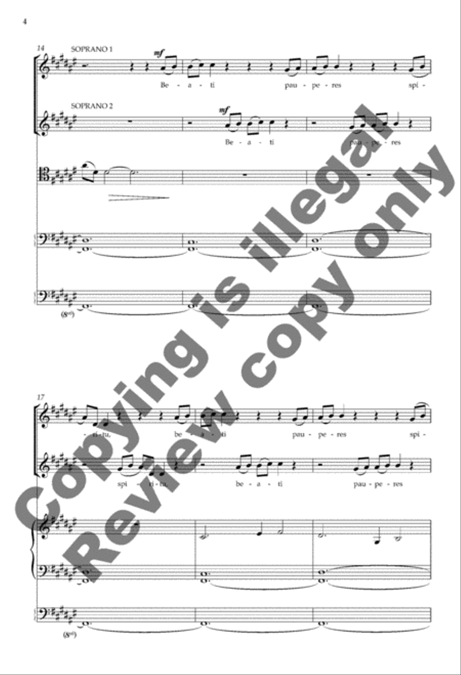Beatitude I: Beati pauperes (Blessed are the poor) SSA scores gallery preview page 3