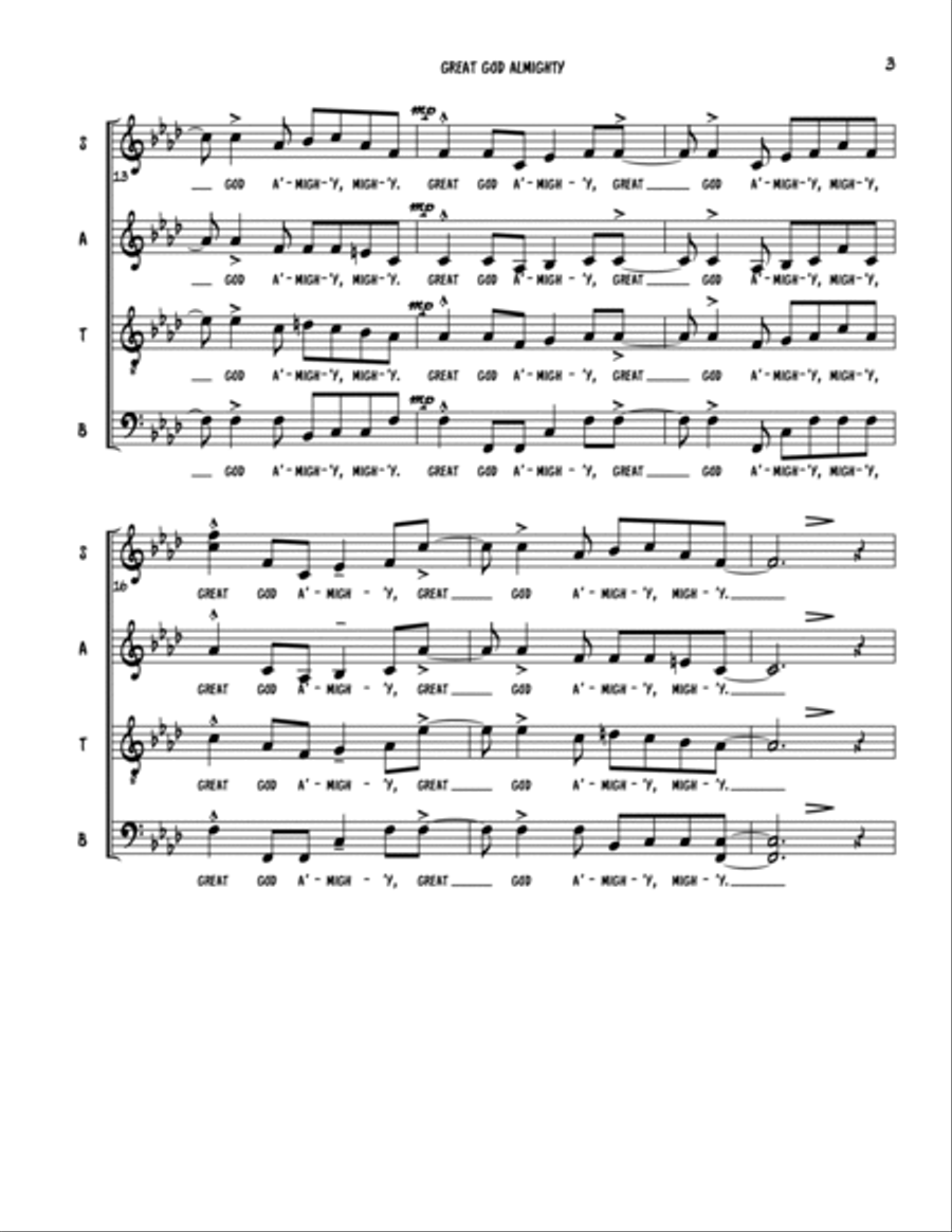 Great God Almighty (arr. Stacey V. Gibbs) 4-Part scores gallery preview page 3