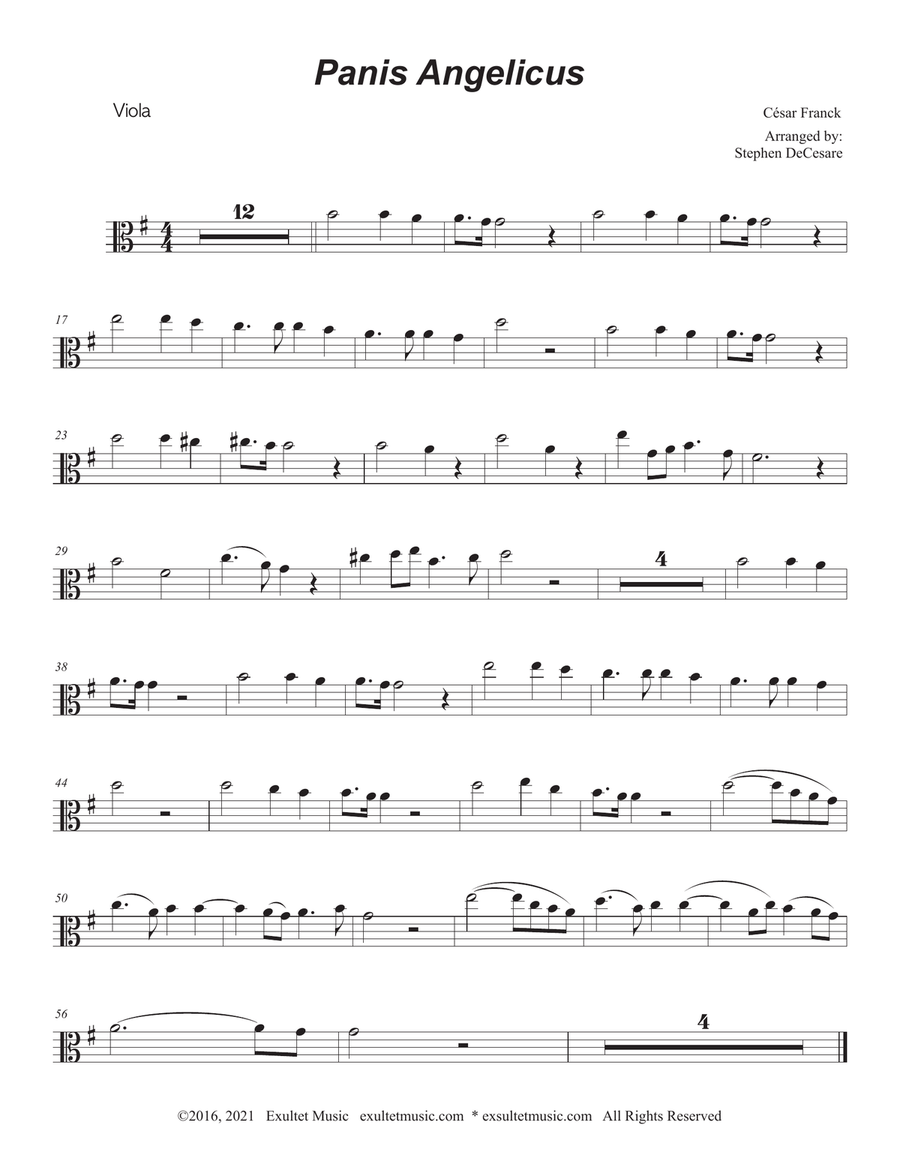 Panis Angelicus (Viola solo - Organ accompaniment) String Duet scores gallery preview page 6