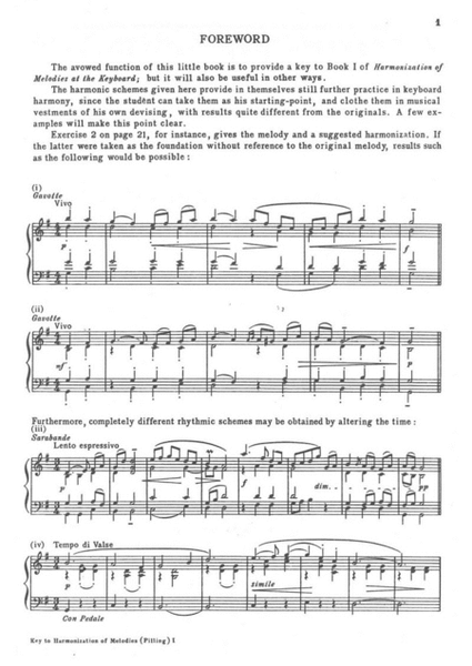 Key to Harmonization of Melodies at the Keyboard Book 1