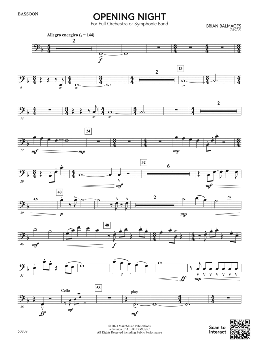 Opening Night: Bassoon Full Orchestra scores gallery preview page 1