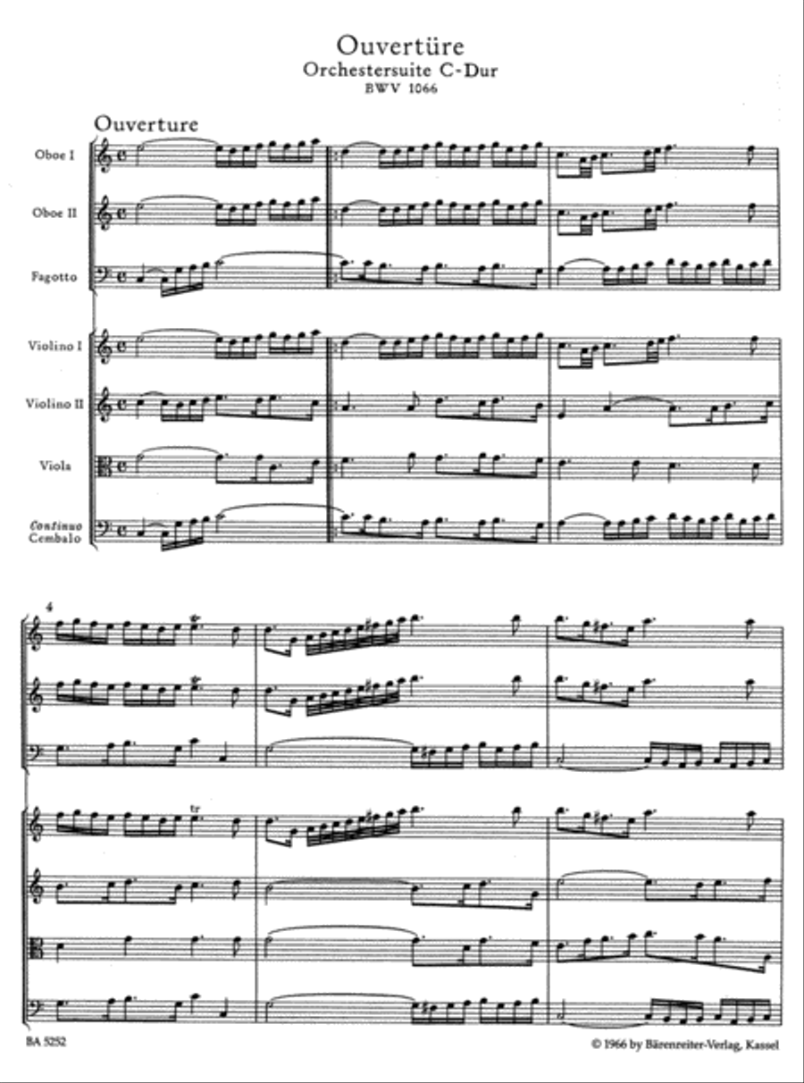 Ouverture (Orchestersuite) C major BWV 1066 Orchestra scores gallery preview page 2