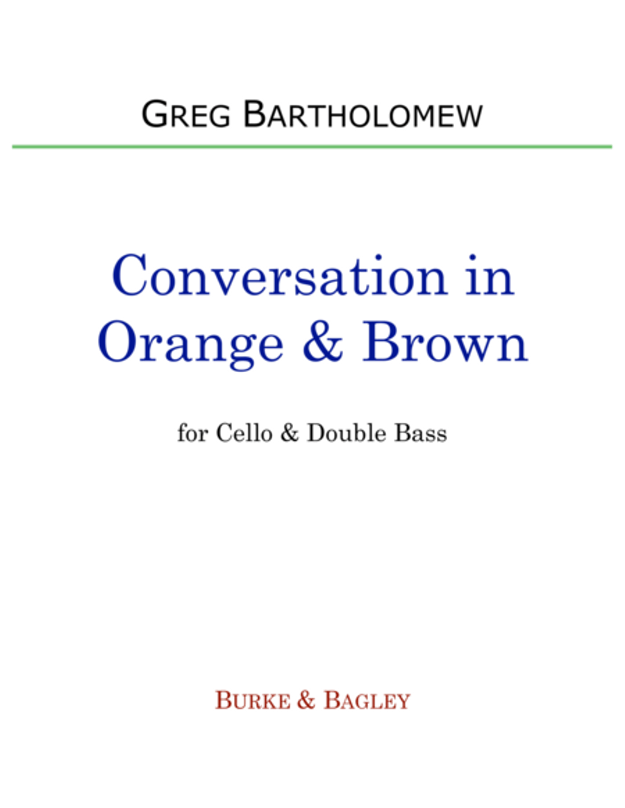 Conversation in Orange & Brown for cello & double bass String Duet scores gallery preview page 1