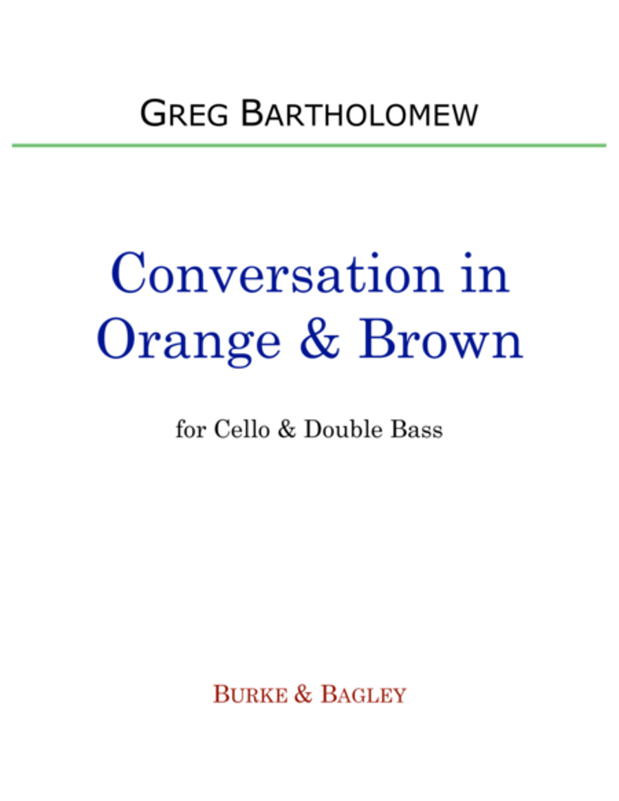 Conversation in Orange & Brown for cello & double bass image number null