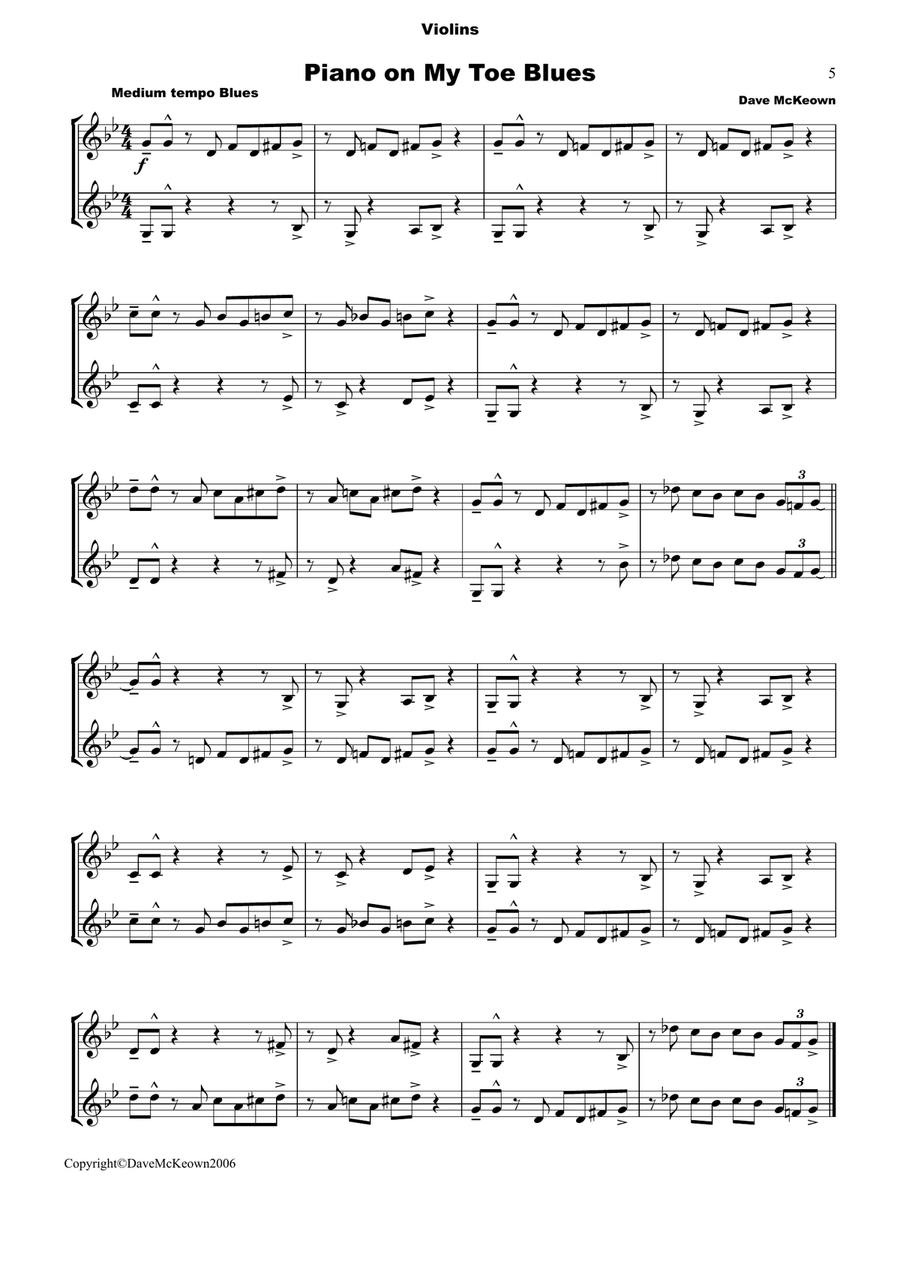 10 Blues Duets for Violin String Duet scores gallery preview page 5