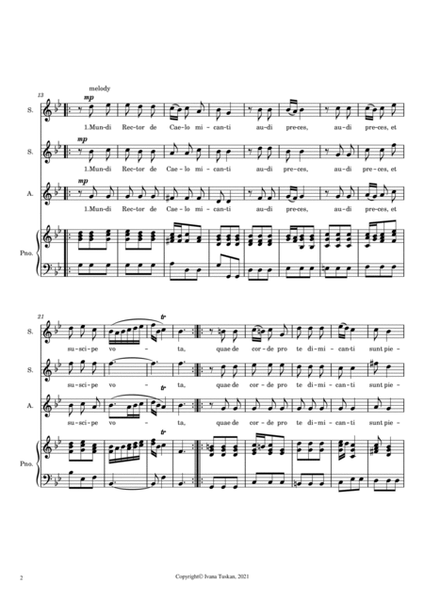Antonio Vivaldi: Mundi rector for SSA and piano, G – minor image number null