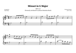 Minuet in G (BWV 114) with Note Names