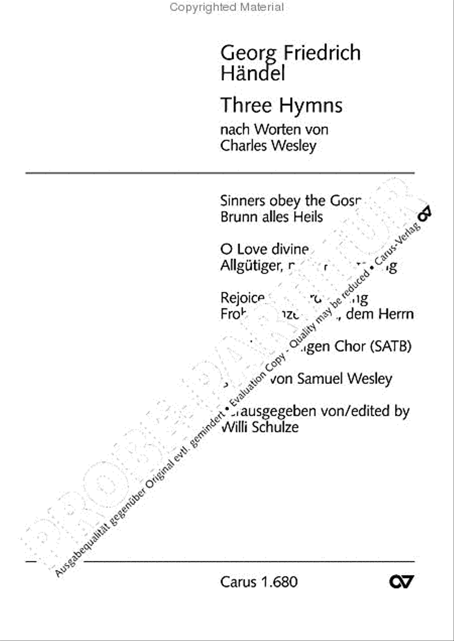 Handel: Three Wesley hymns Voice scores gallery preview page 2