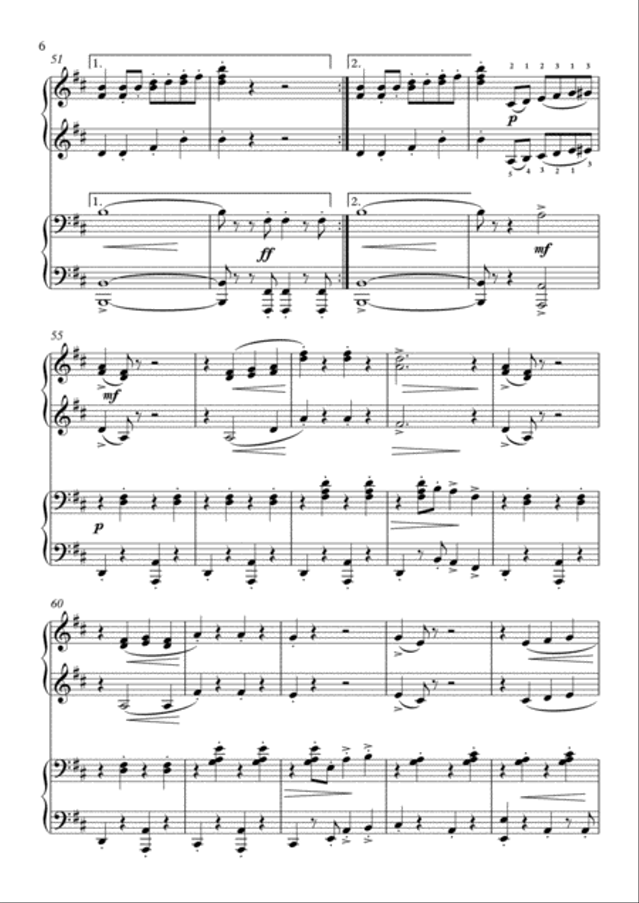 The Colonel's Bogey (Piano Duet - Four Hands) Piano Duet scores gallery preview page 6