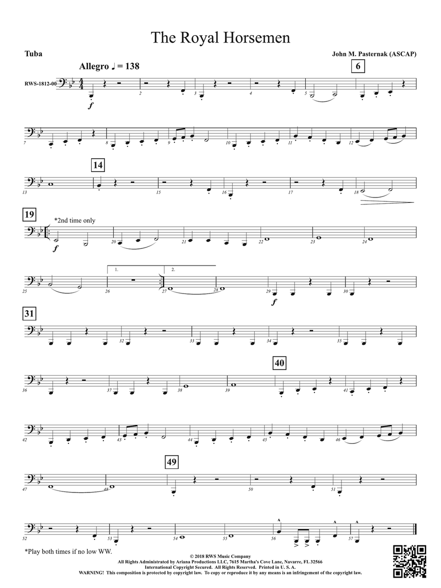 The Royal Horsemen: Tuba Tuba scores gallery preview page 1