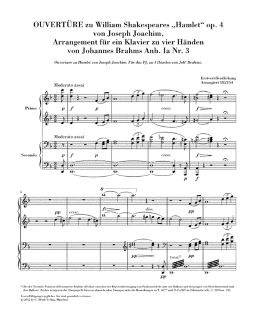 Arrangements of Works by Other Composers for One or Two Pianos 4-Hands