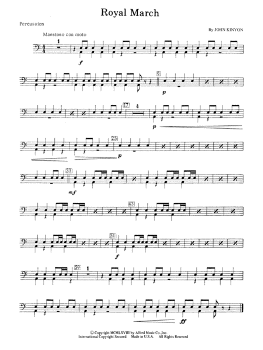 Royal March: 1st Percussion Concert Band scores gallery preview page 1