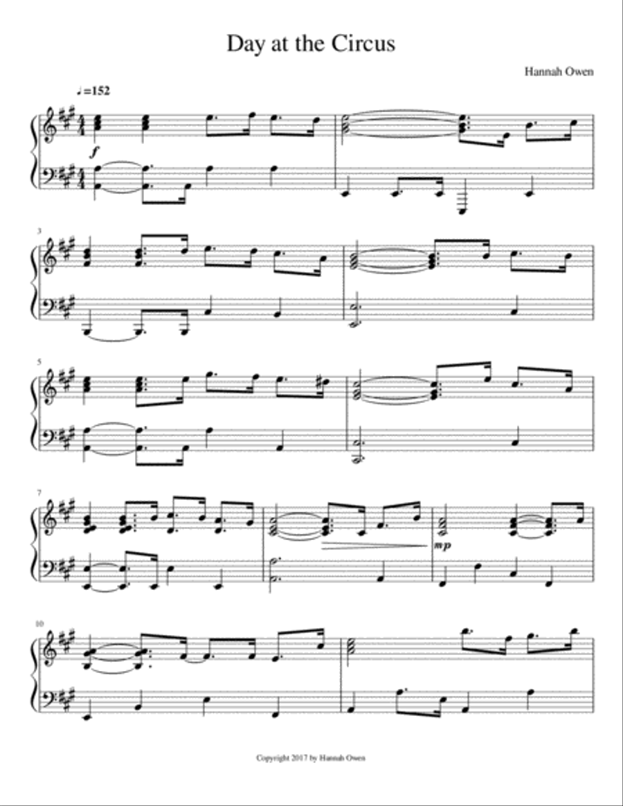 Day at the Circus Piano Solo scores gallery preview page 1