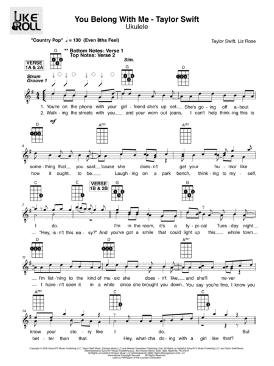 You Belong With Me Voice scores gallery preview page 1