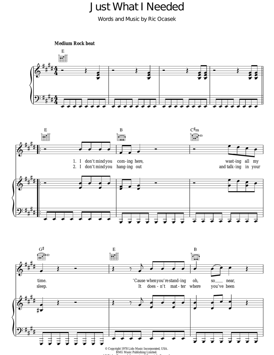 Just What I Needed Acoustic Guitar scores gallery preview page 1