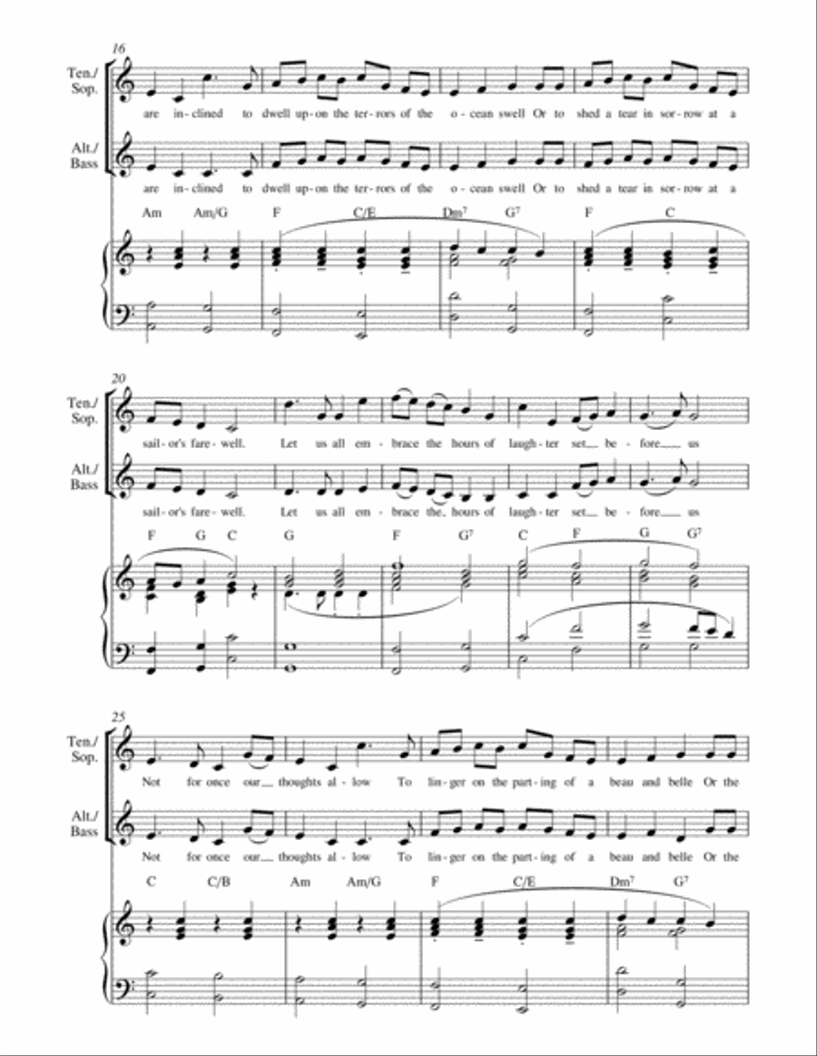 Sailors' Farewell - song from the musical John Paul Jones 4-Part scores gallery preview page 4