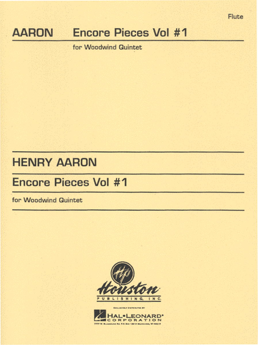Encore Pieces For Woodwind Quintet, Vol. 1 - Flute