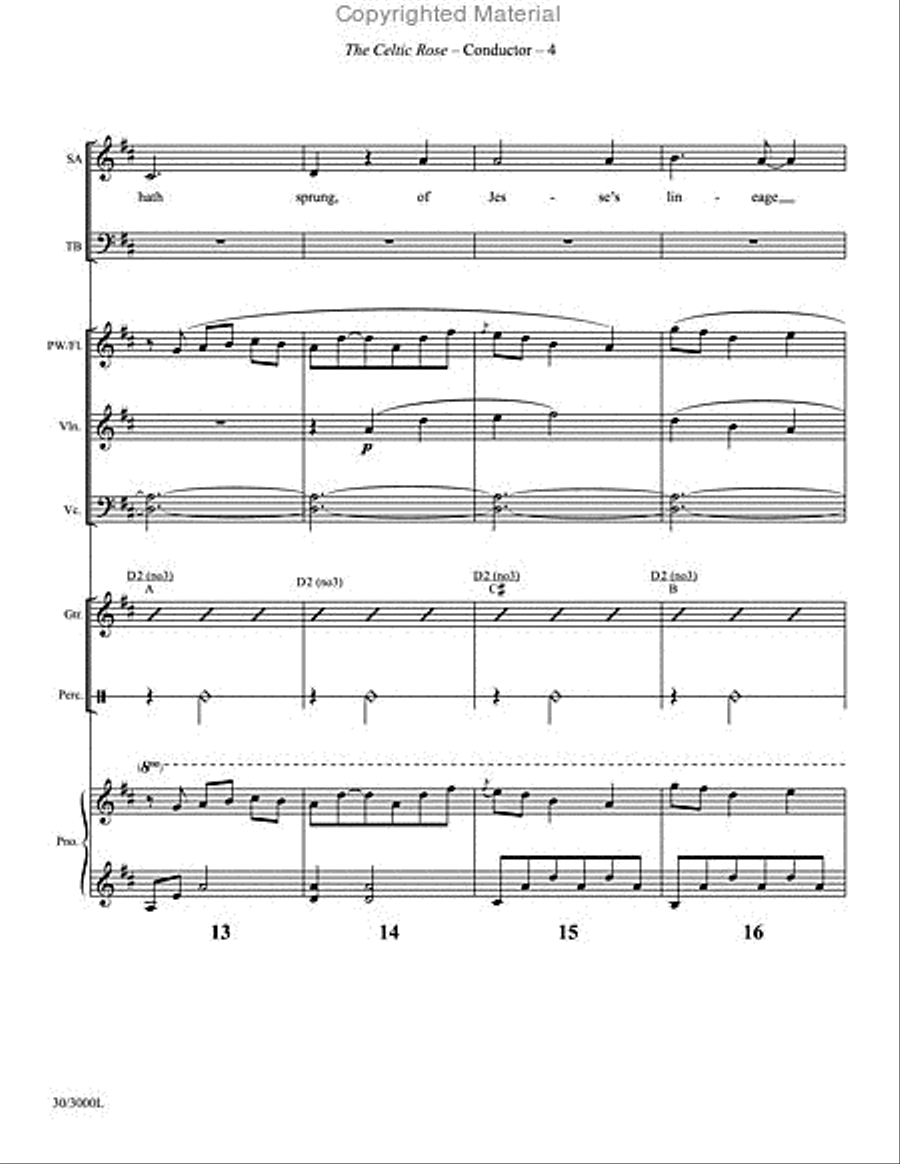 The Celtic Rose - Instrumental Ensemble Score and Parts Choir scores gallery preview page 5