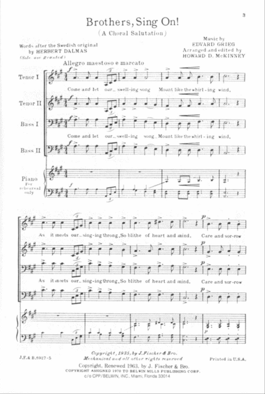 Brothers, Sing On! Brothers, Sing On! Men's Choir scores gallery preview page 2