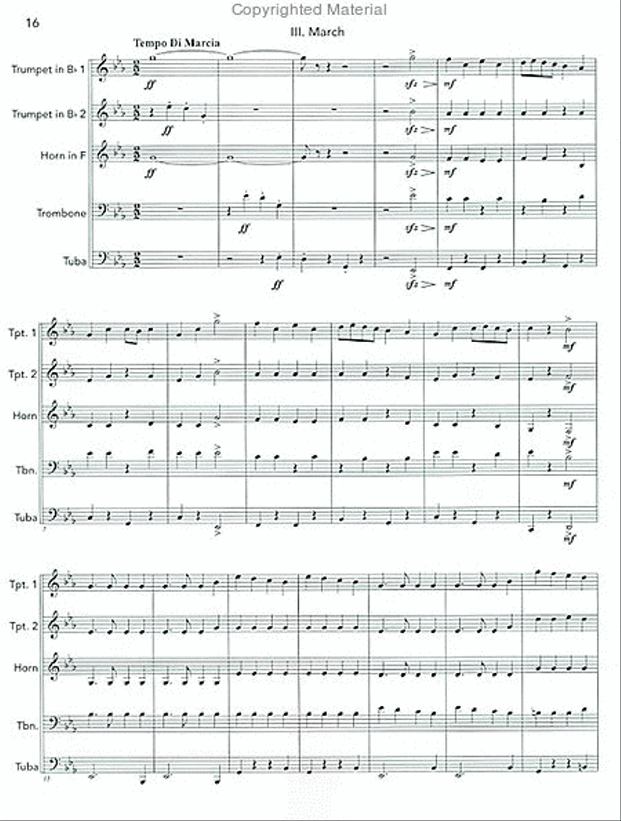 First Suite in Eb Brass Quintet scores gallery preview page 6