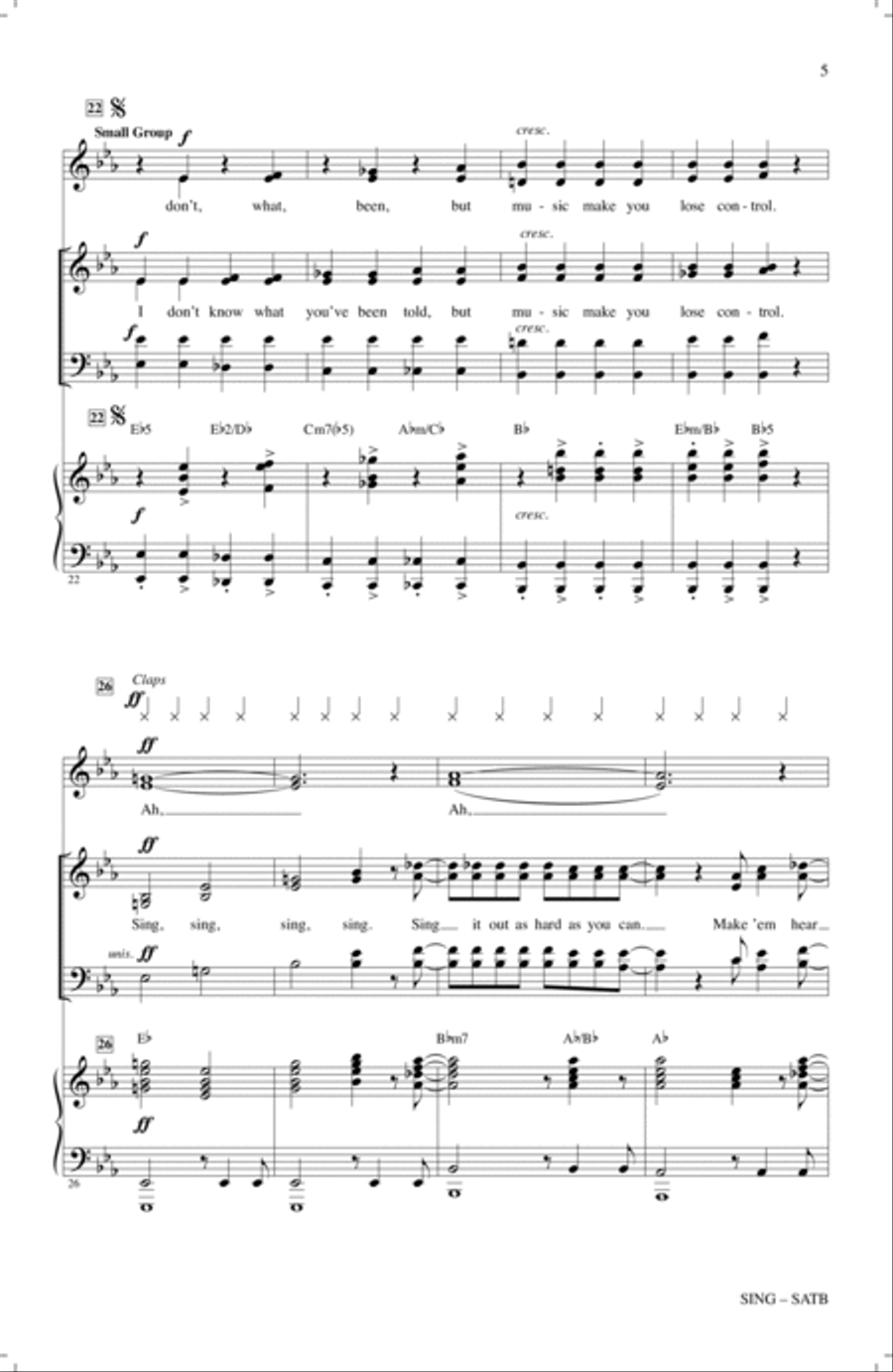 Sing (arr. Mark Brymer) Sing (arr. Mark Brymer) 4-Part scores gallery preview page 4
