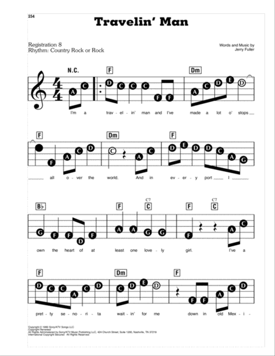 Travelin' Man Travelin' Man Electronic Keyboard scores gallery preview page 1