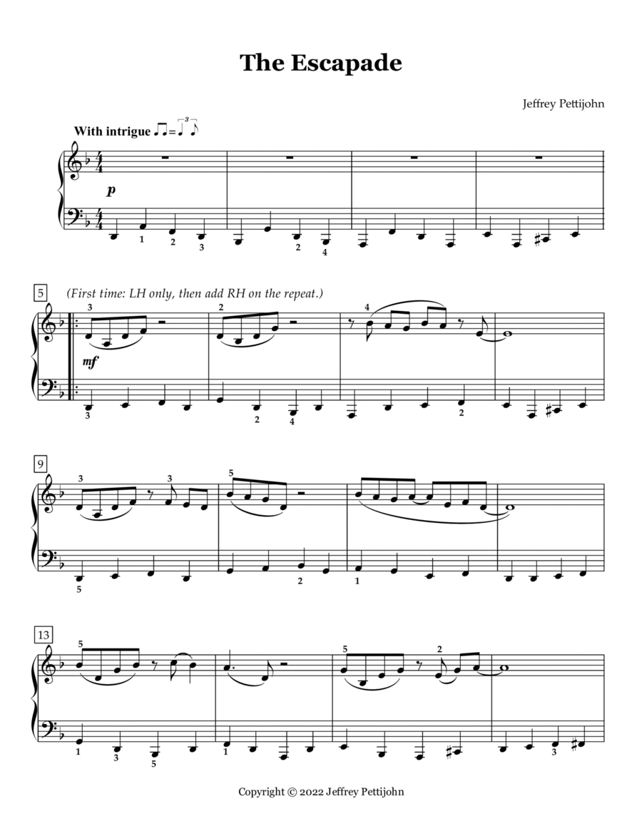 The Escapade Piano Solo scores gallery preview page 1