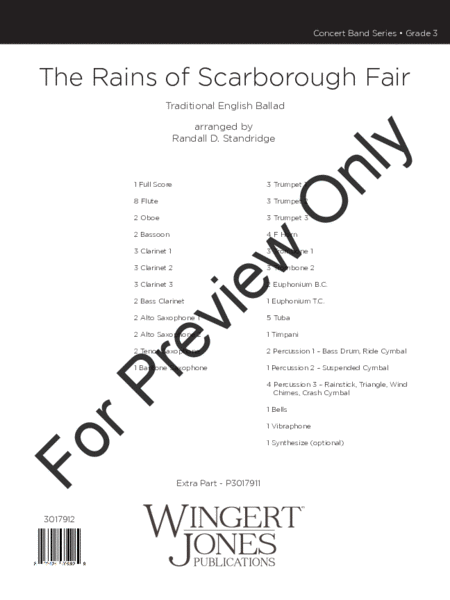 The Rains of Scarborough Fair - Full Score