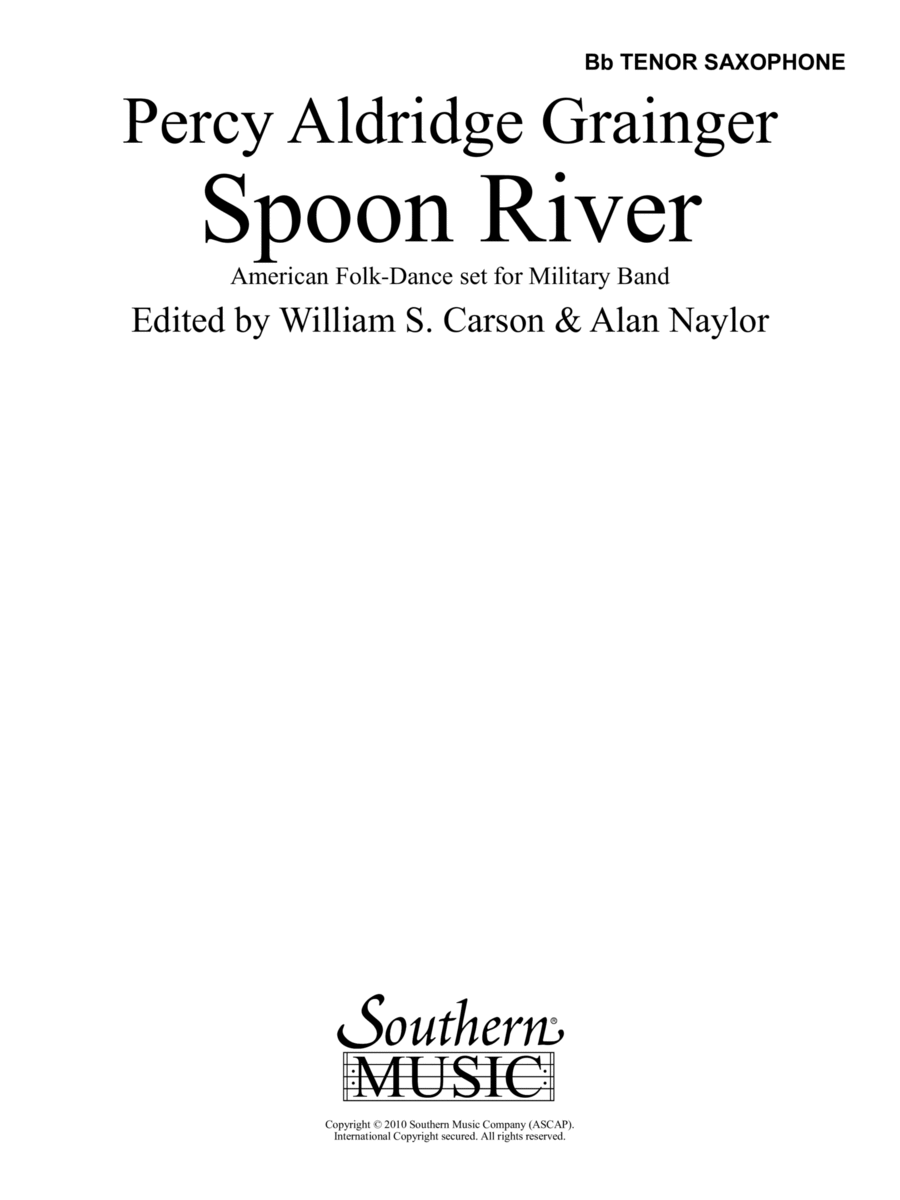 Spoon River - Tenor Sax Spoon River - Tenor Sax Concert Band scores gallery preview page 1