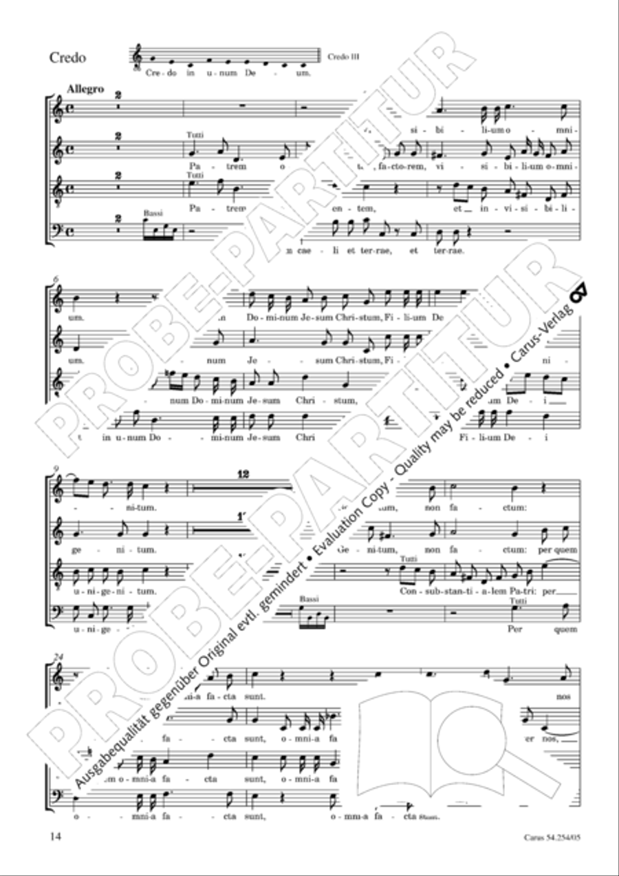 Missa Sancti Hieronymi 4-Part scores gallery preview page 15