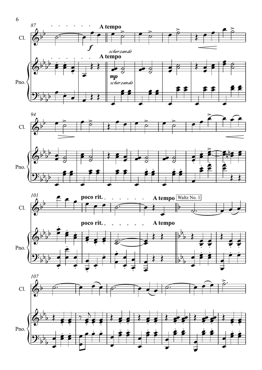 Two Gold and Silver Waltzes B-Flat Clarinet scores gallery preview page 6