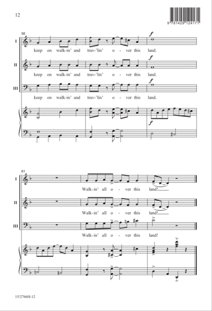 Turn Me 'Round Mixed Choir scores gallery preview page 12