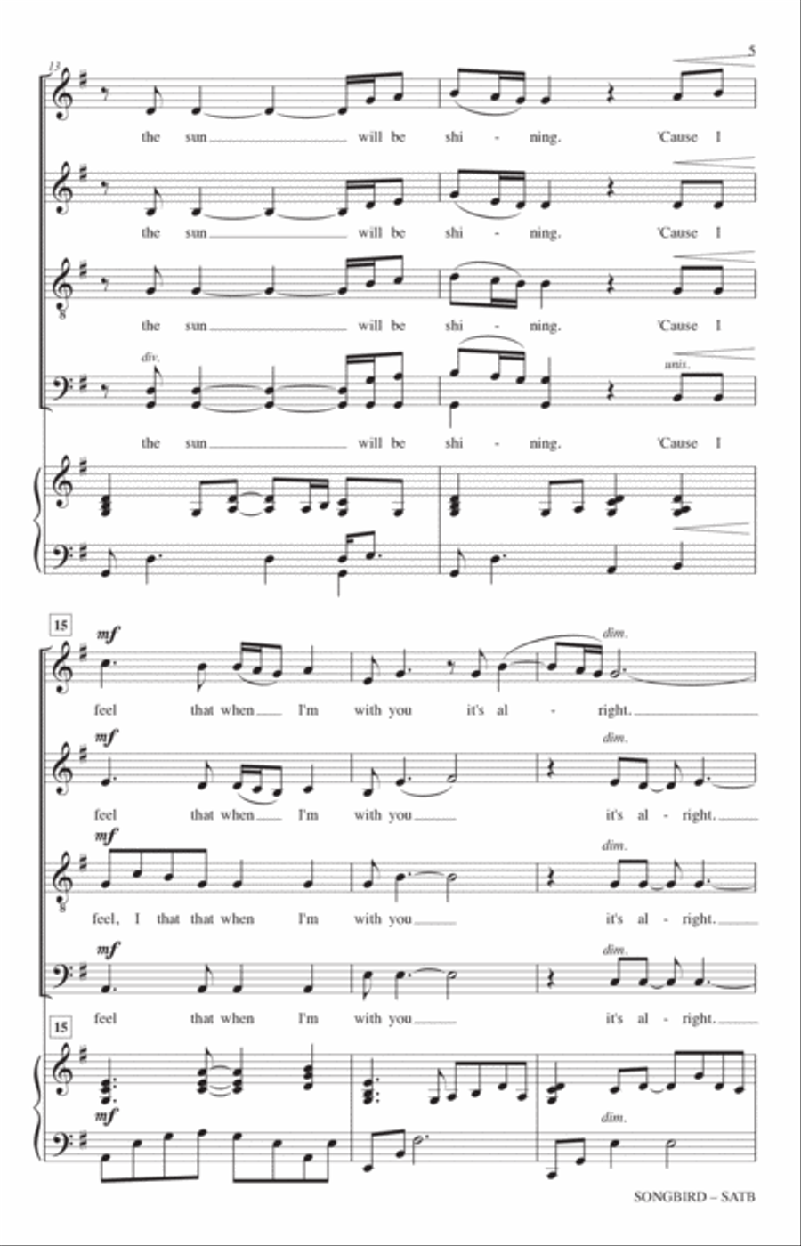 Songbird (arr. Paul Langford) 4-Part scores gallery preview page 3