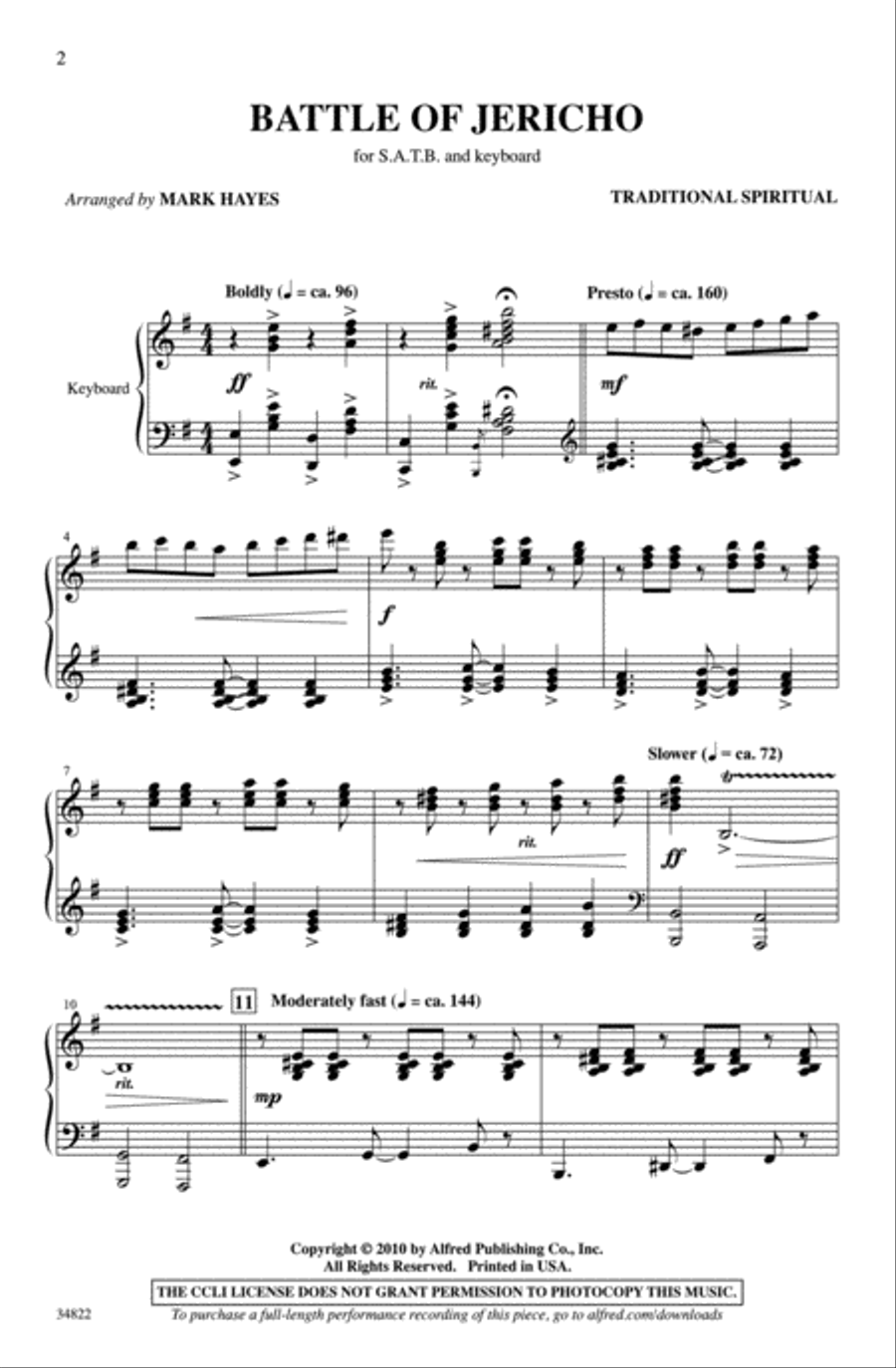 Battle of Jericho Battle of Jericho 4-Part scores gallery preview page 2