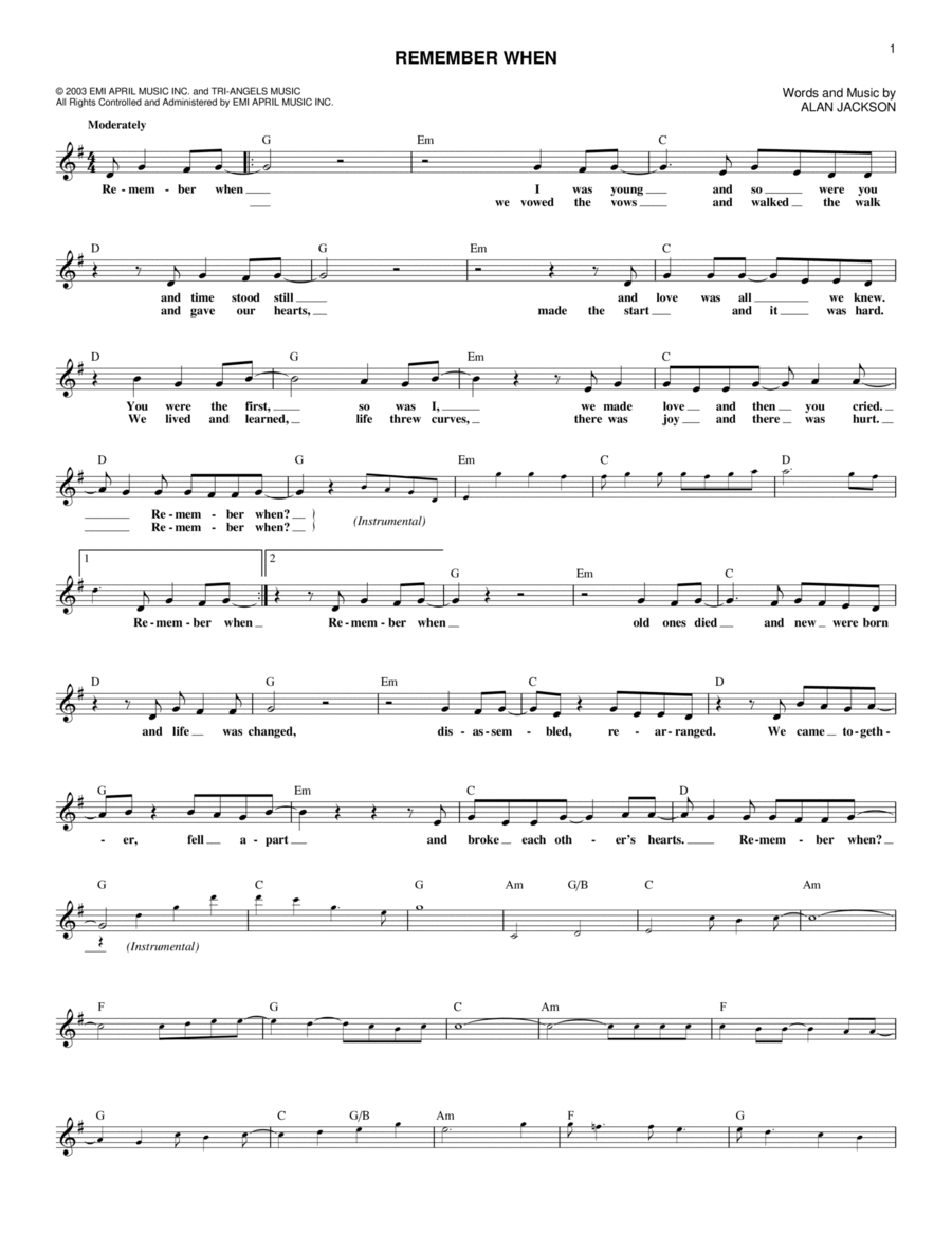 Remember When Remember When Piano scores gallery preview page 1